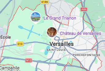 Carte GoogleMaps de la commune de Versailles (78000)